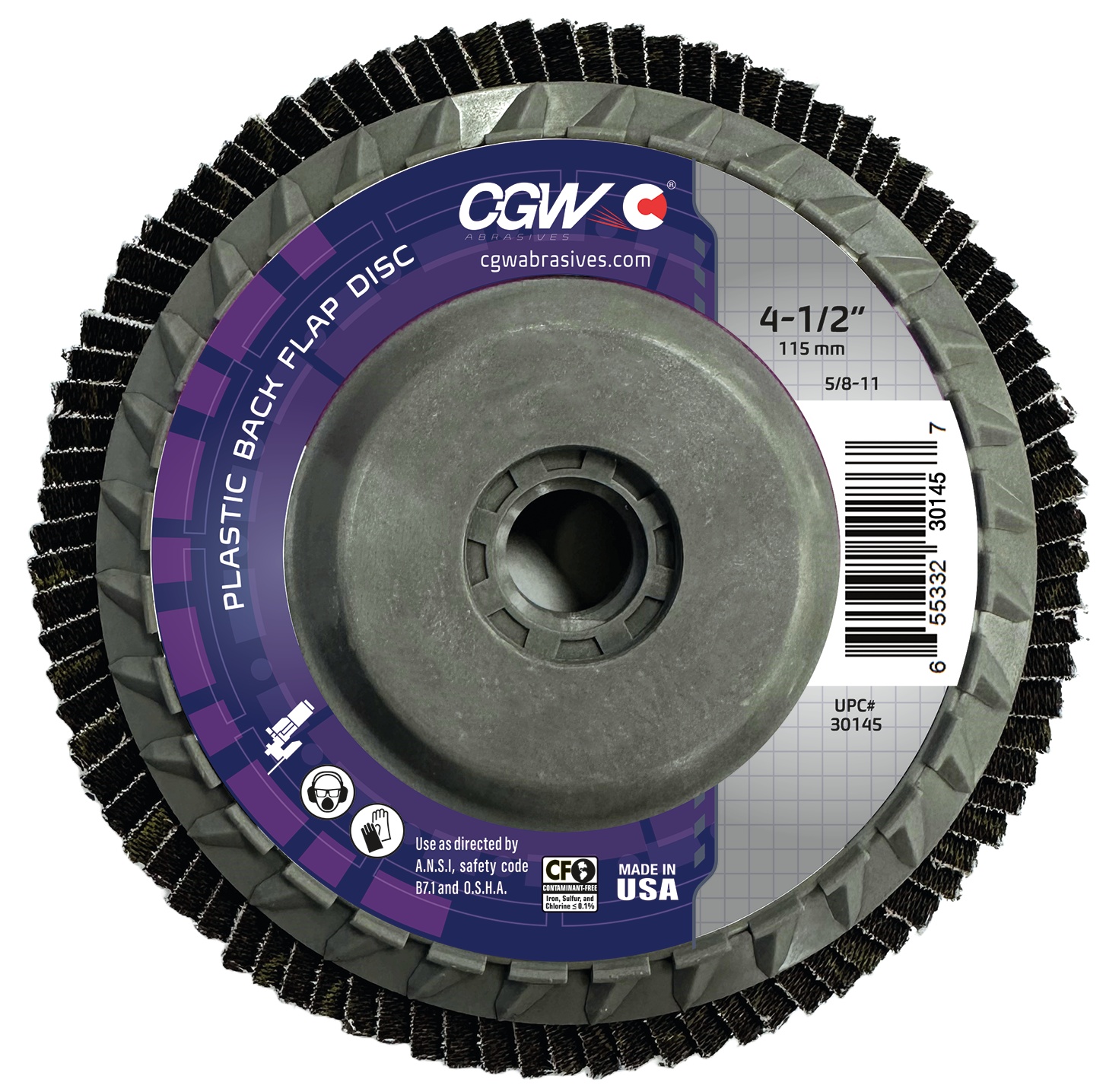 Picture of CGW "Camel" Abrasive 4-1/2X5/8-11 C3-60 Compact Disc Flap